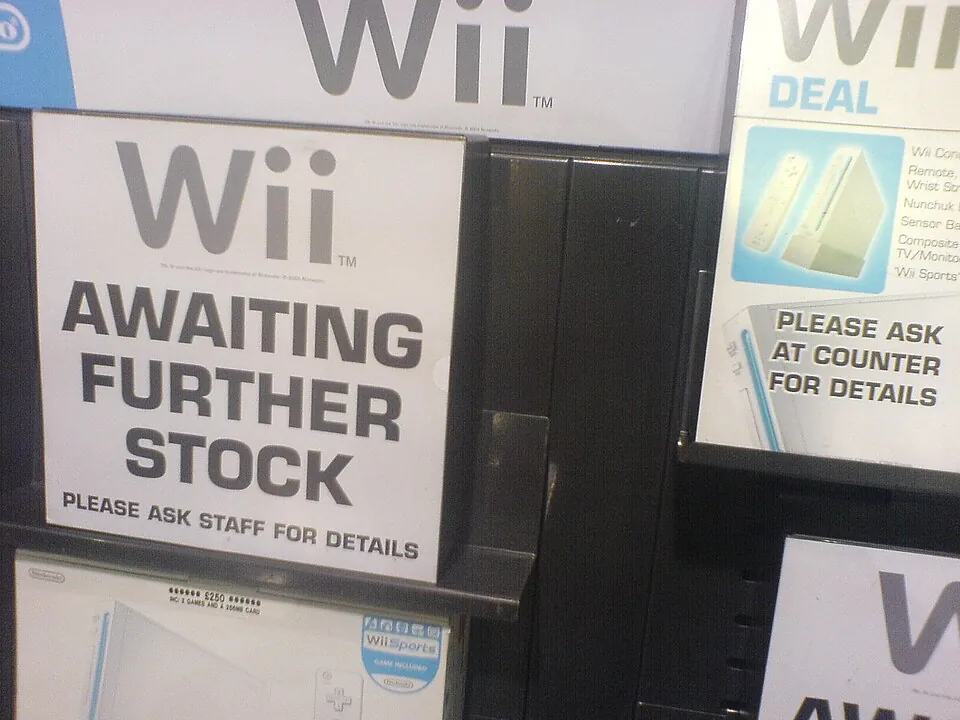 The HMV on Oxford Street, which was the UK's Wii launch store, has had this sign up since December 8th.
